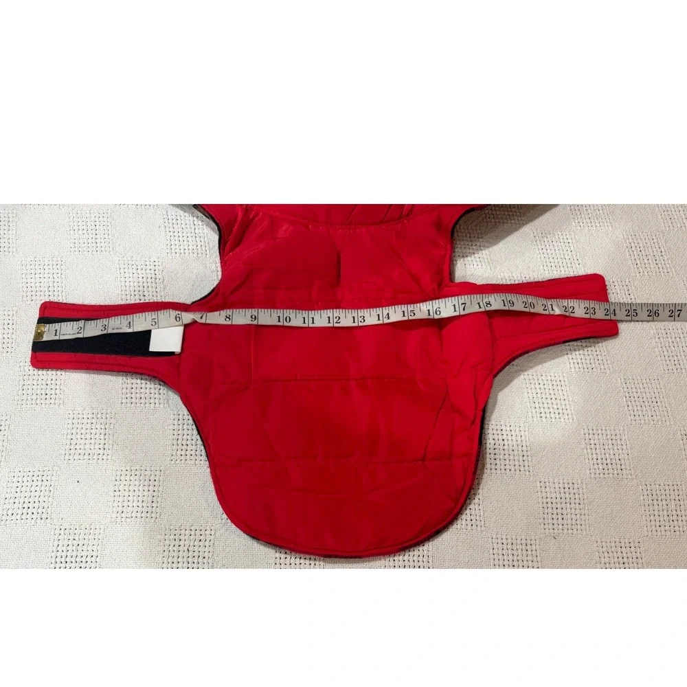 Asenku Dog Vest Red Buffalo‎ Plaid Reversible Puffer Jacket Size M Fleece Coat